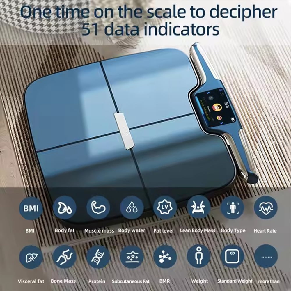 8 Electrodes Digital Smart WIFI Scale for Body Weight Fat Accurate BMI Muscle Mass 28 Body Composition Health Analyzer with App