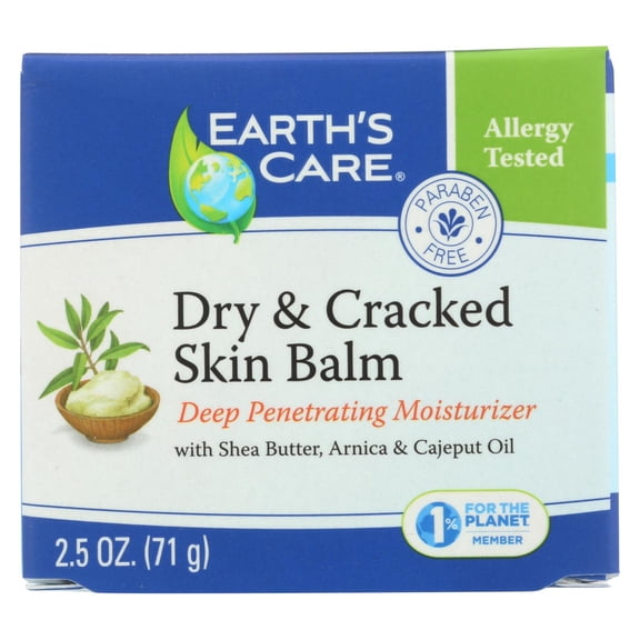 Earth's Care Dry and Cracked Skin Balm with Shea Butter and Vitamin E - Non-Greasy - 2.5 oz