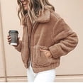 thumbnail image 6 of Uhndy Winter Jackets Coats for Women, Women Ladies Warm Faux Furry Coat Jacket Winter Solid Turn Down Collar Zipper Outerwear Christmas Gifts for Women, 6 of 6