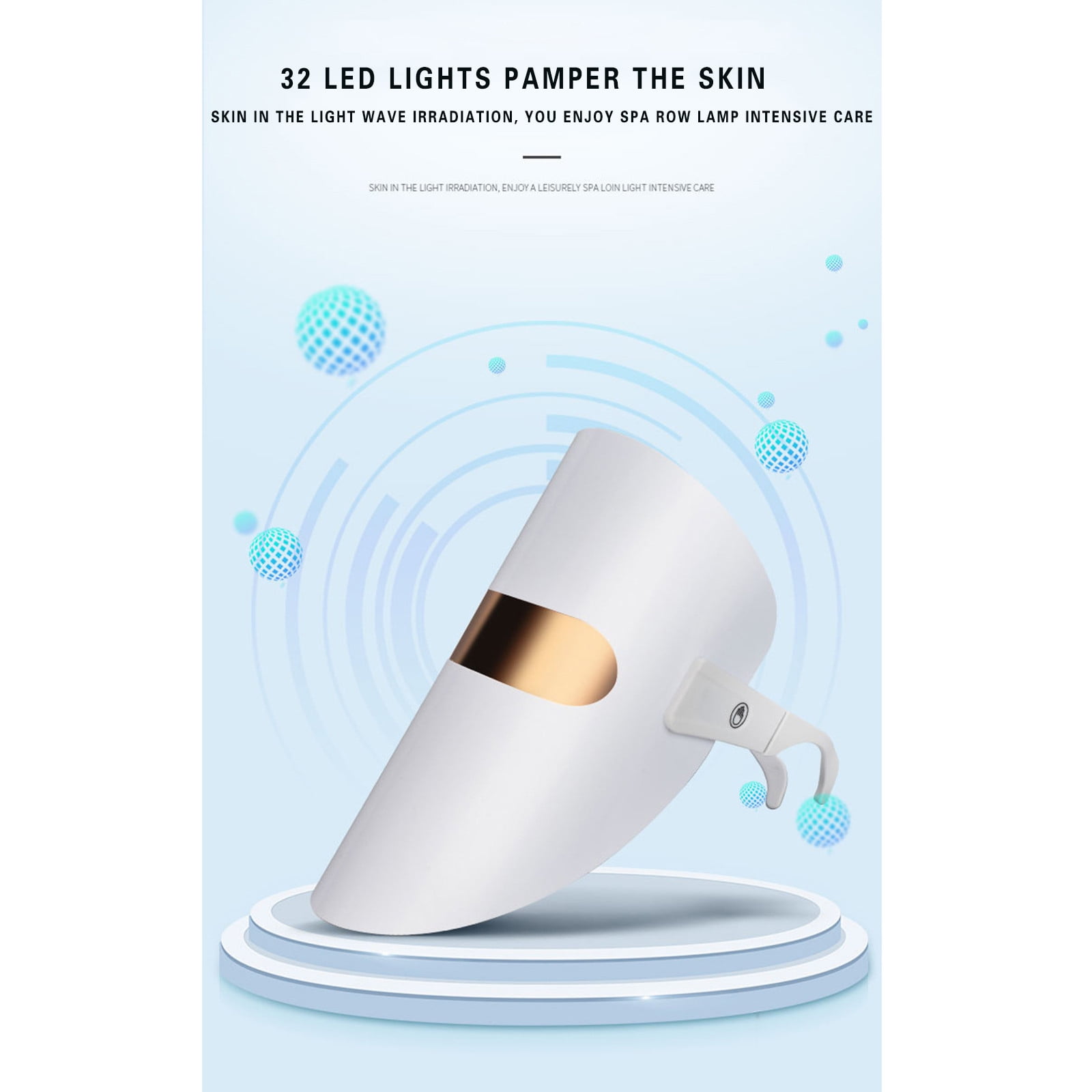 Red Light Therapy for Face,White Light Mask for Anti-Aging and Skin Care at Home,LED Face Mask Light Therapy Adjustable Brightness,USB Charging Light Mask for Skin Brightening and Rejuvenation