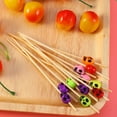 thumbnail image 4 of FELTECHELECTR 100 palillos desechables hechos a mano para cócteles, palillos creativos de bambú para aperitivos, palillos de madera para frutas, decoración de fiestas, palillos., 4 of 6