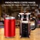 thumbnail image 4 of YMMIND Cafetera de prensa francesa Prensa de café de acero inoxidable 304 de 12 oz, con sistema de 4 filtros, vidrio de prensa francesa de borosilicato de espesor resistente al calor, émbolo de café d, 4 of 5