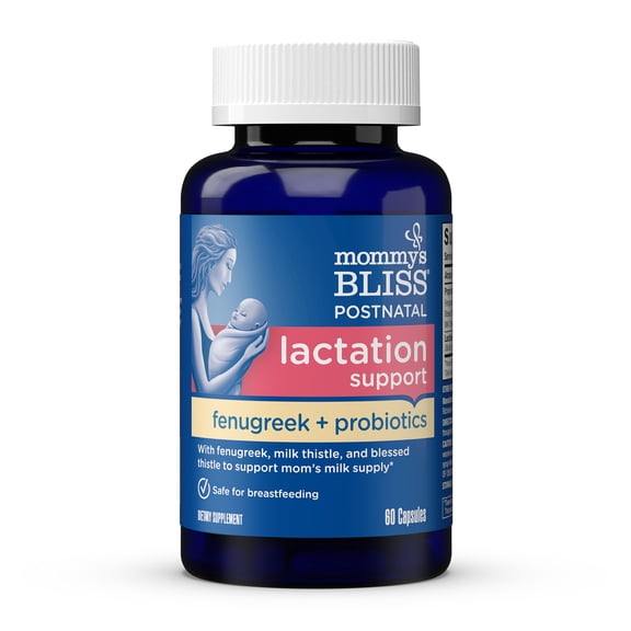 Mommy's Bliss Postnatal Lactation Support   Probiotics, Breastfeeding Supplement, 60 Capsules