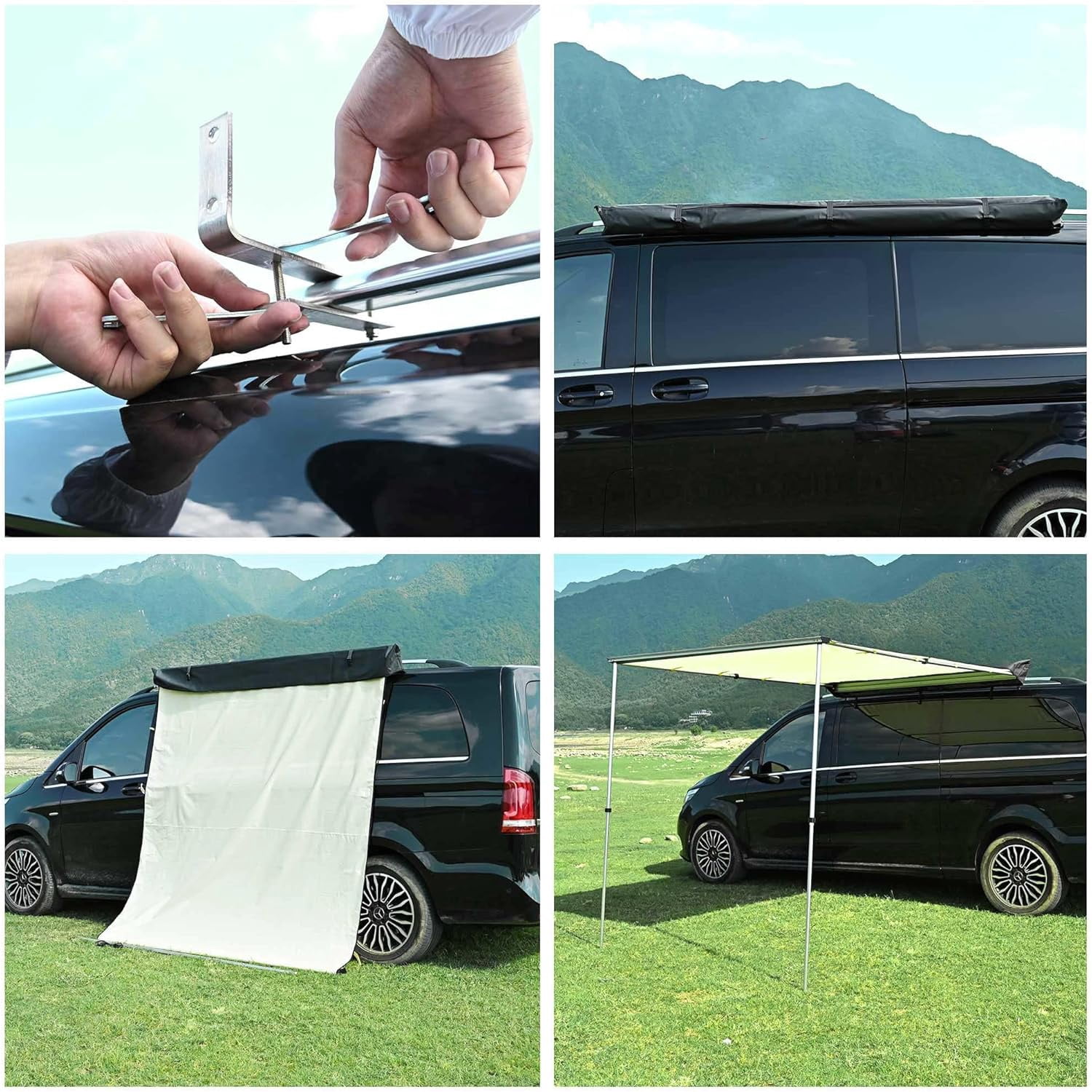 Yescom 4.6x6.8Ft Car Side Awning PU2000mm UV50+, Beige