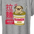 thumbnail image 3 of Instant Message - Ramen Pug - Women's Short Sleeve Graphic T-Shirt, 3 of 6