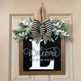 thumbnail image 2 of Unique Last Name Round Front Door Wreath With Bow, Welcome Sign Garland Creative Letter Rustic Wreath For Front Door Decor, 2 of 2