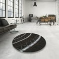 thumbnail image 4 of Ahgly Company Machine Washable Indoor Round Transitional Night Black Area Rugs, 6' Round, 4 of 7