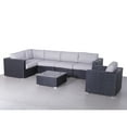 thumbnail image 2 of Living Source International 7-Piece Rattan Sectional Set with Cushion in Black, 2 of 5