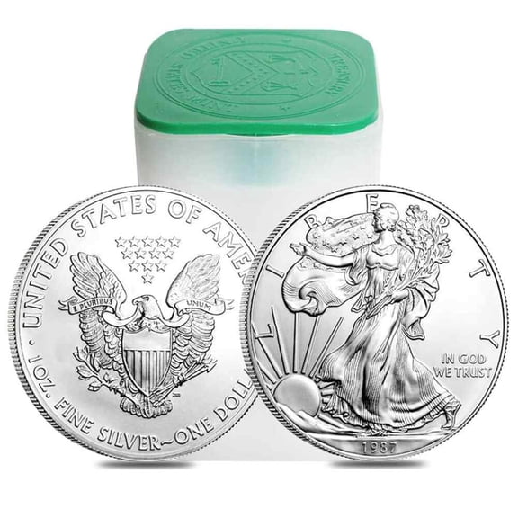 Roll of 20 - 1987 1 oz Silver American Eagle $1 Coin BU