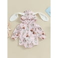 thumbnail image 3 of Baby Romper, Long Sleeve Hooded Bunny Print Fall Bodysuit Easter Clothes for Girls Boys, 3 of 10