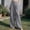 Gray, variant on Womens Casual Wide Leg Solid Color Pants, High Waisted Button Down Straight Long Trousers Palazzo Pants, Plain Trendy Beach Casual Going Out Womens Pants Gray XXL