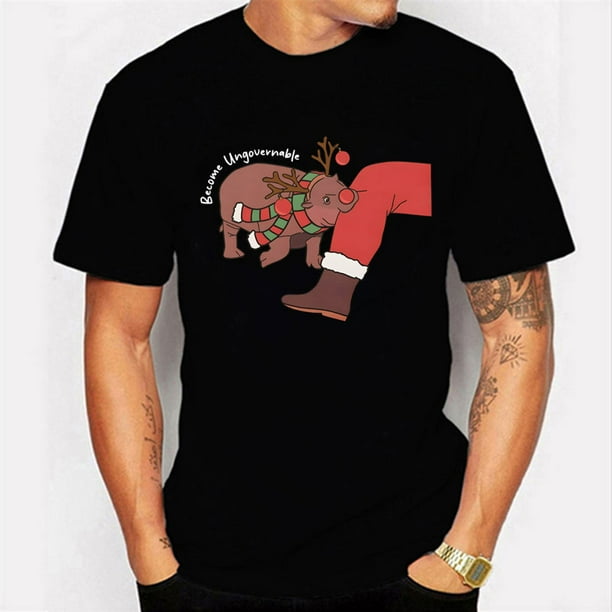 Camisetas con estampado navideño de Moo Deng para hombre, camiseta informal transpirable, camiseta de manga corta para mujeres y hombres, camisetas gráficas navideñas