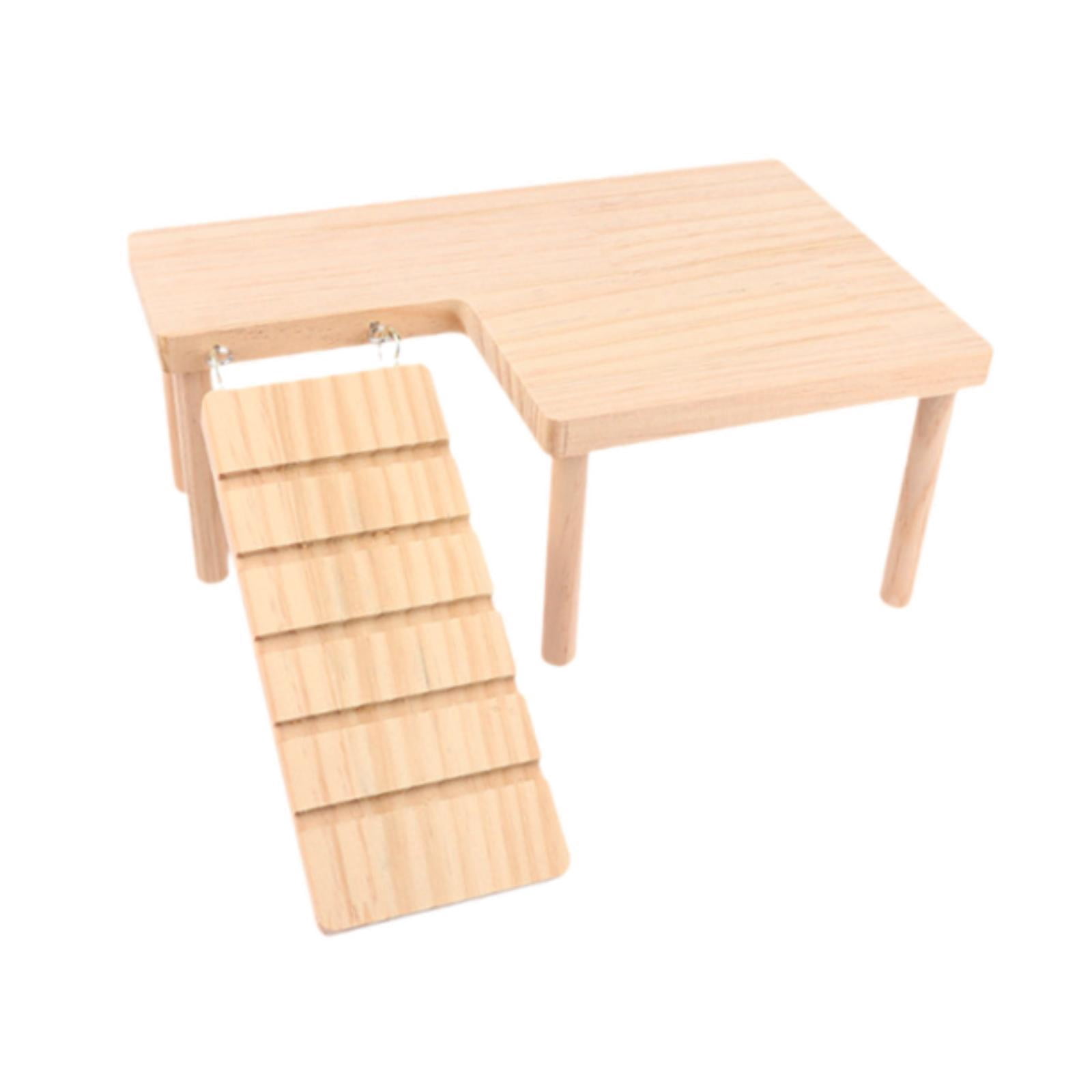 TOOYFUL Hamster Wooden platforms Toy Hamster Playground with Climbing Ladder Small Animal Climbing platforms for Mouse Chinchilla Rat left