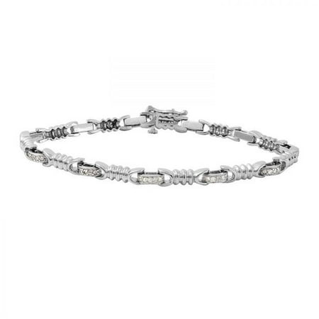 Ladies 1 Carat Diamond 14K White Gold Bracelet