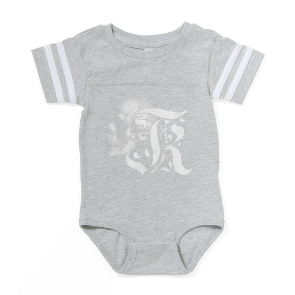CafePress - Gothic Skull Initial K - Cute Infant Baby Football Bodysuit