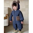thumbnail image 5 of WOYY Baby -Lined Snowsuit Winter Bear Ears Hooded Jumpsuit Warm Romper, Sizes 2-3T, 5 of 7