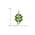 thumbnail image 3 of 14K Yellow Gold 4-Leaf Clover Charm Pendant Necklace with Chain, 3 of 5