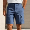 thumbnail image 2 of FRSASU Short Cargo de Randonnée pour Homme Léger à Séchage Rapide Décontracté de Golf Travail Pêche avec Poches à Glissière Bleu, 2 of 7