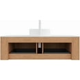 thumbnail image 6 of 48" Bathroom Vanity with Sink, Floating Plywood Bathroom Vanities with Ultra-Thin Ceramic Basin and Marble Top, 2 Large Soft-Closing Storage Drawers, Pre-Assembled Cabinet, Nature Wood, 6 of 7