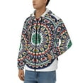 thumbnail image 3 of Kdxio Colorful With Blue Oriental Print Men Hoodies Casual Hoodies for Men with Zip Pockets Full Zip Long Sleeve Sweatshirt Sports Hooded Jacket-3X-Large, 3 of 5