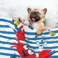 thumbnail image 3 of Naloa Red Funny Crab on Blue Stripe Dog Blanket, 3 Sizes Cat Blanket for Indoor Cats Large Medium Small Dog Gifts-Medium, 3 of 8