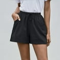thumbnail image 2 of Ashirexll Women Casual Shorts Drawstring Comfy Elastic Waist Shorts Summer Pull On Short with Pockets Black S, 2 of 8