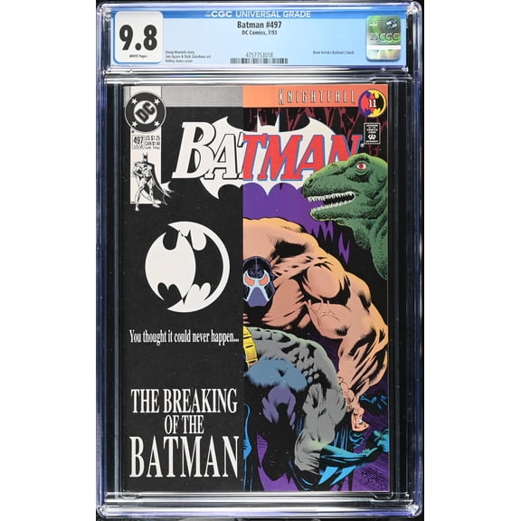 Collectible Batman #497 CGC NM/M 9.8 White Pages Bane Breaks Batman's back! Comic Book