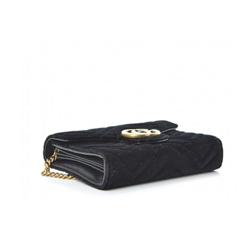 Gucci GG Marmont Mini Bag Matelasse Velvet Black in Velvet with