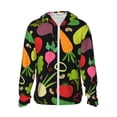 thumbnail image 2 of Uemuo Cartoon Vegetables Pattern Women's Full Zip UPF 50+ Sun Protection Hoodie Jacket Long Sleeve Sun Shirt Hiking Outdoor Performance with Pockets-Small, 2 of 9