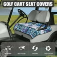 thumbnail image 3 of Renewold Golf Cart Seat Cover with 4 Pockets Sweat Absorption Comfortable Golf Cart Seat Towel Blanket Easy to Install Washable for Women Men, Boho Floral Blue Violet, 3 of 7