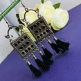 thumbnail image 2 of Efulgenz Boho Vintage Antique Ethnic Gypsy Tribal Indian Oxidized Silver Round Tassel Dangle Earrings Set Jewelry… (Style 3), 2 of 4