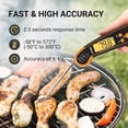 thumbnail image 2 of Flamen Meat Thermometer, Food Thermometer with Backlight, Waterproof Instant Read Digital Meat Thermometer for Kitchen, Deep Frying, Baking, Turkey, BBQ - Orange, 2 of 4