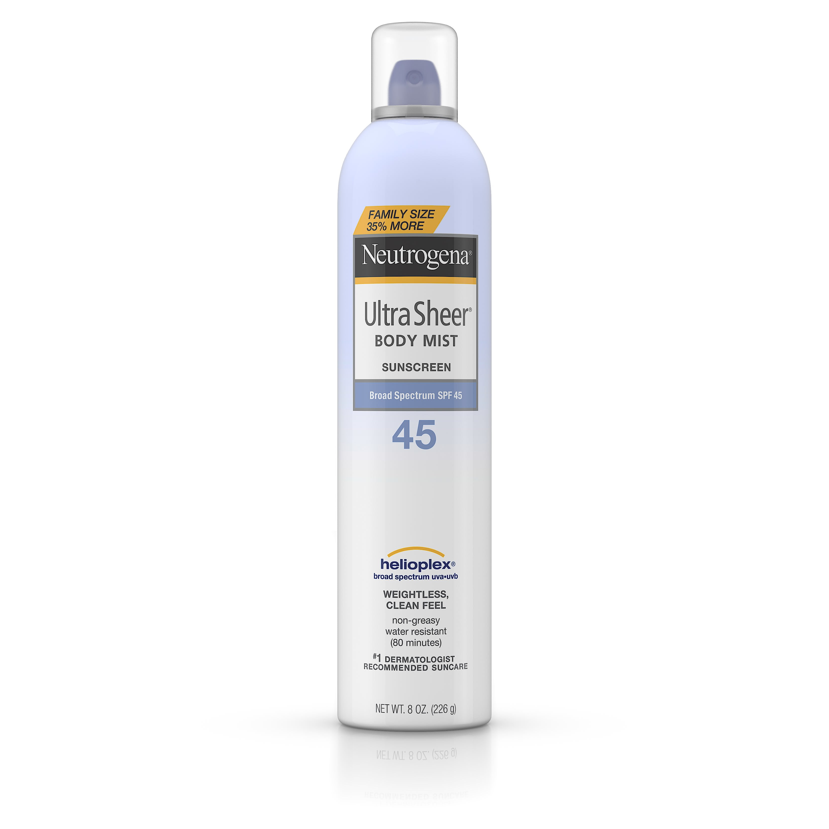 Neutrogena Ultra Sheer Sunscreen Spray SPF 45, Family Size, 8 oz