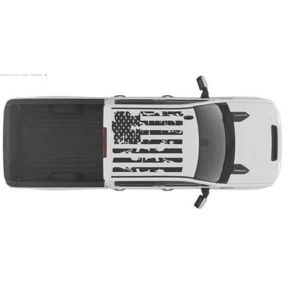 AnyStickerYouWant - Rooftop USA American Flag Decal Sticker Fits on & Compatible with Chevrolet Silverado High Country Trucks - Truck Full Roof Flag Decal Sticker Kit - Distressed or Regular