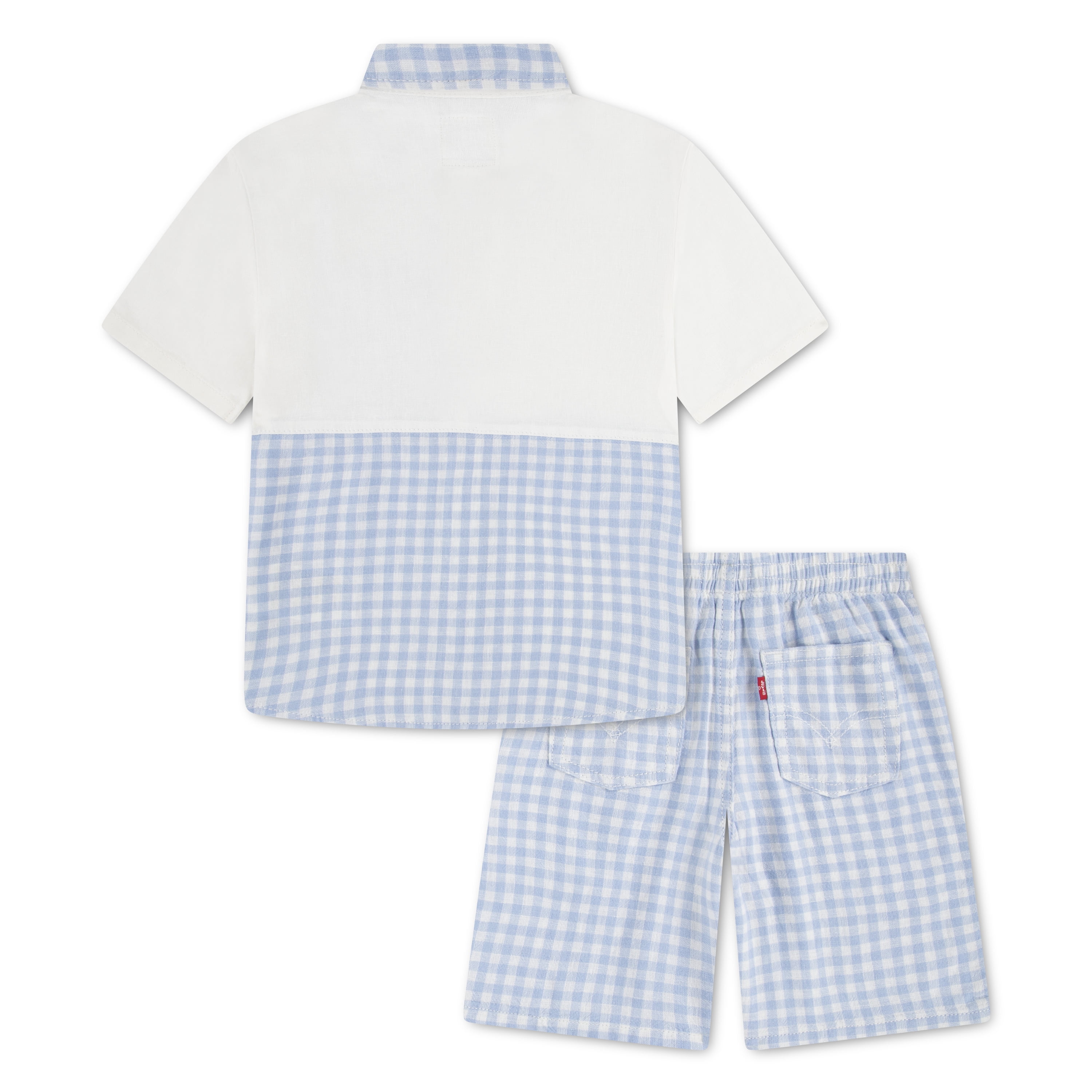 Levi Boys Gingham Woven Top & Short Set, Size 4-7