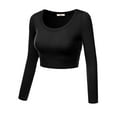 thumbnail image 3 of NYL Womens Crop Top Round Neck Basic Long Sleeve Crop Top - Made In USA, Large,, 3 of 3