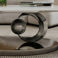 thumbnail image 6 of Oval Coffee Table for Living Room, Modern Center Table with Faux Marble Tabletop and Sculptural Stainless Steel Base, Silver+White, 6 of 8