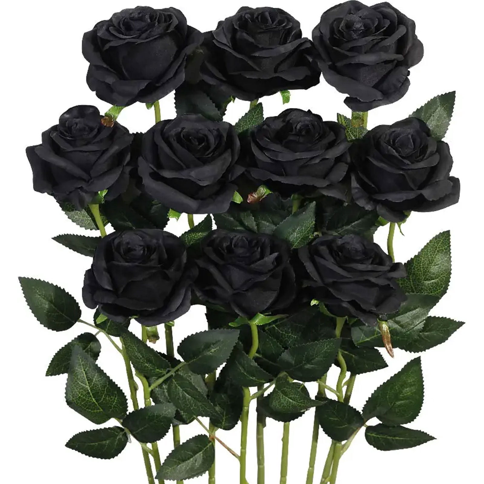 Drown Long Roses SYWAN 5/10 Pack Artificial Roses Flowers Silk Realistic Blossom Roses ...