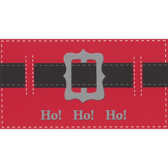 RSVP Closeup of Santa's Belt and Buckle: Ho Ho Ho Money Holder / Gift Card Holder Christmas Card