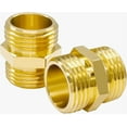 thumbnail image 2 of 2 Pack- Valor 5401-2G Brass 3/4" MHT X 3/4" MHT Male Garden Hose Adapter, 2 of 4