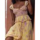 thumbnail image 2 of Sunloudy Vestido estampado floral bohemio para mujer, vestido maxi con mangas abullonadas, vestidos de verano para novia Sunloudy moda, 2 of 5