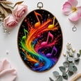 thumbnail image 7 of Canvas Wall Art Music Modern Musical Note Beautiful Notes Colorful Waves Dark Vibrant Oval Framed Canvas Prints Vintage Wall Hanging Decor for Home Decorations 8.6"x11.4", 7 of 7