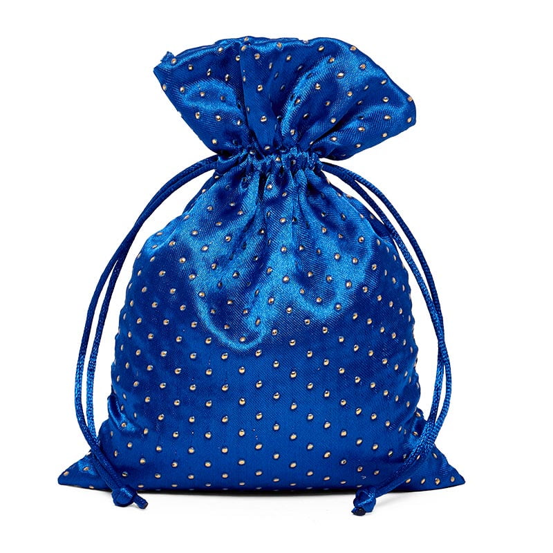 blue satin bag