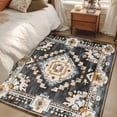 thumbnail image 4 of 3'x5' Area Rugs, Grey Orange Boho Indoor Outdoor Area Rug for Living Room Bedroom, Southwestern Ethnic Retro Geometric Washable Bathroom Rugs Kitchen Floor Carpet Mats Home Decor Aesthetic, 4 of 8