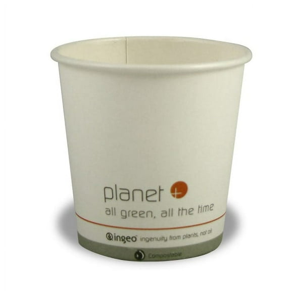 StalkMarket® Planet  Compostable Hot Cups, 4 Oz, White, Pack Of 1,000 Cups