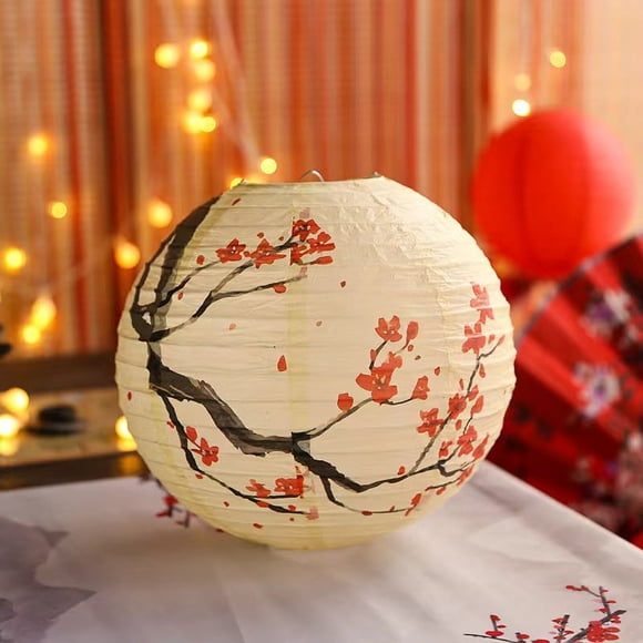 Nvzi 6 Pack Chinese Paper Lantern Lantern for Chinese Oriental Style Restaurant Home Wedding Party Decoration, 11.8Inch(05)