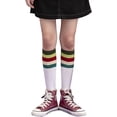 thumbnail image 2 of CHUNTIAN Sox Womens Girls Triple Striped Knee High Socks Roller Skate Socks Cotton Sport Athletic Tube Socks Costume Stocking, 2 of 5