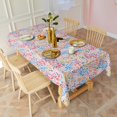 thumbnail image 4 of Boho Bohemia Flower Rectangle Tablecloth 60"x102",Waterproof Polyester Rectangle Table Cloth, Wipeable Spillproof Polyester Tablecloth for Dining, Camping, Indoor and Outdoor, 4 of 6