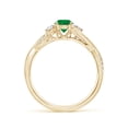 thumbnail image 2 of ANGARA Natural Nature Inspired Emerald & Diamond Twisted Vine Engagement Ring in 14K Yellow Gold for Women (Size-5mm) | May Birthstone, Anniversary, Jewelry Gift for Women | Natural Emerald Ring, 2 of 10