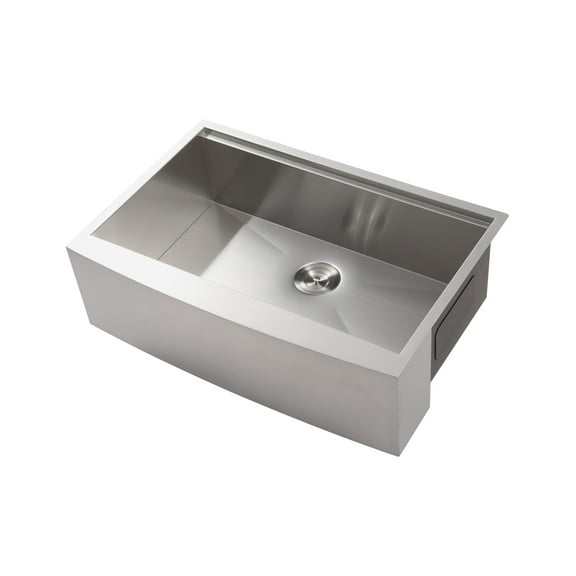 33x22x10"Farmhouse Apron Single Bowl Stainless Steel Kitchen Sink with Workstation Brushed Nickel Stainless Steel